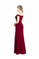 Inexpensive Off the Shoulder Long Chiffon Prom Dress with Pleats UK