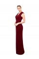 Inexpensive Cap Sleeves Chiffon Prom Dress with Pleated V-Neck Bodice UK