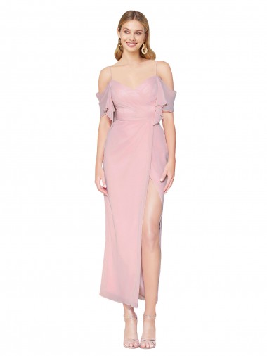 Inexpensive Mermaid Cold Shoulder Short Knee Length Chiffon Prom Dress UK