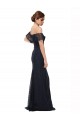 Inexpensive Off the Shoulder Long Lace Prom Dress with Flutter Sleeves UK
