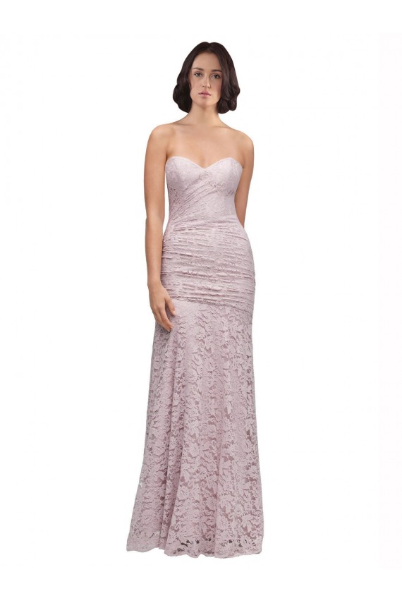 Inexpensive Floor Length Long Mermaid Lace Prom Dress with Low Back UK