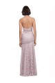 Inexpensive Floor Length Long Mermaid Lace Prom Dress with Low Back UK