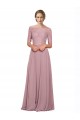 Inexpensive Off the Shoulder Lace Crop Top A-Line Chiffon Prom Dress UK