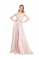 Inexpensive A-Line Off the Shoulder Sweetheart Satin Prom Dress UK