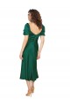Inexpensive Ruched Sleeve Silky Satin Prom Dress UK