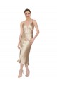 Inexpensive Empire Waist Silky Satin Midi Length Cocktail Dress / Prom Dress UK