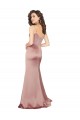 Inexpensive Floor Length Silky Satin Prom Dress with Front Skirt Slit UK