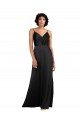 Inexpensive Full Length V-Neckline Silky Satin Prom Dress with Spaghetti Straps UK