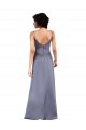 Inexpensive Full Length V-Neckline Silky Satin Prom Dress with Spaghetti Straps UK