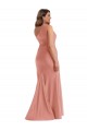 Inexpensive Cascade Ruffle One Shoulder Bustier Silky Satin Mermaid Prom Dress UK