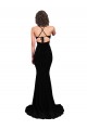 Inexpensive Fishtail Shaped V-Neck Open Back Spandex Prom Dress UK