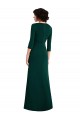 Inexpensive Floor Length 3/4 Sleeves V-Back Draped Wrap Maxi Spandex Prom Dress UK