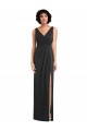 Inexpensive Draped Wrap Maxi Spandex Prom Dress with Front Slit UK