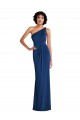 Inexpensive Grecian Inspired One Shoulder Twist Draped Maxi Spandex Prom Dress UK