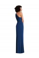 Inexpensive Grecian Inspired One Shoulder Twist Draped Maxi Spandex Prom Dress UK