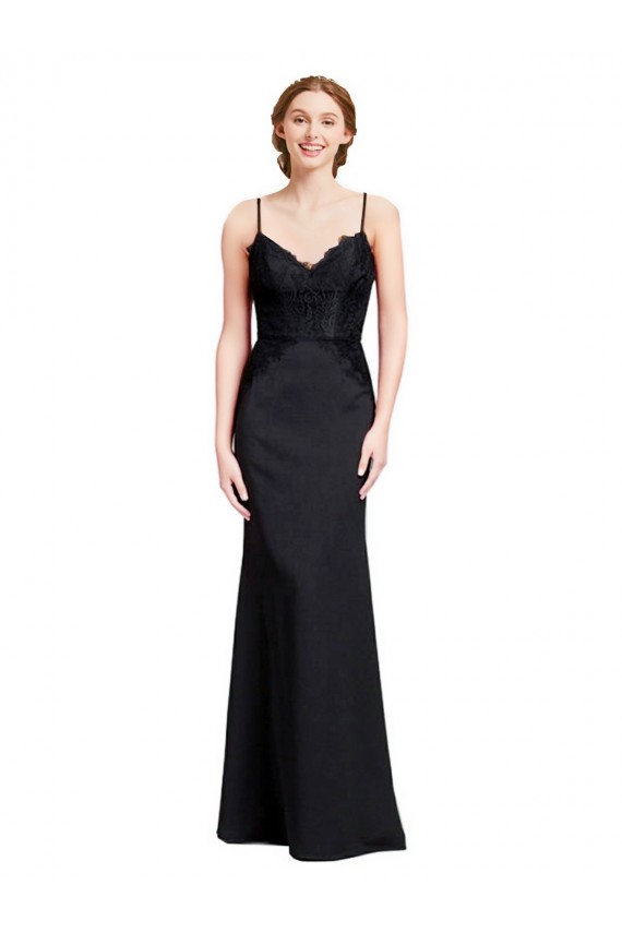 Inexpensive Long Chiffon Prom Dress with Lace Bodice and Curved V-Neckline UK