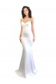 Inexpensive Sweetheart Strapless High Neck Long Crepe Prom Dress UK