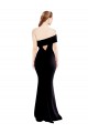 Inexpensive Asymmetrical Draped Off the Shoulder Banded Crepe Prom Dress UK