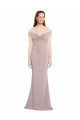 Inexpensive Knotted Off the Shoulder Crepe Prom Dress with Cut-Out Back UK
