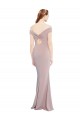 Inexpensive Knotted Off the Shoulder Crepe Prom Dress with Cut-Out Back UK