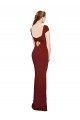 Inexpensive Cap Sleelves Mermaid Crepe Prom Dress Keyhole Back UK