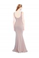 Inexpensive Sleeveless Scoop Neck Fully Lined Crepe Prom Dress UK