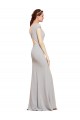 Inexpensive Fit and Flare Long Crepe Prom Dress with Tie Open Back UK