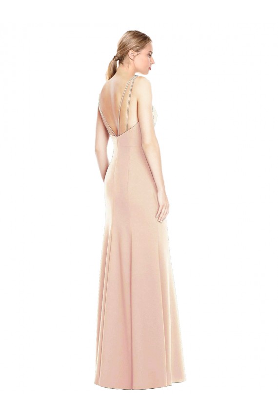 Inexpensive V-Spaghetti Strap Open Back Bateau Neck Trumpet Prom Dress UK