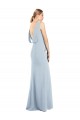 Inexpensive Draped Backless Crepe Prom Dress with Pockets UK