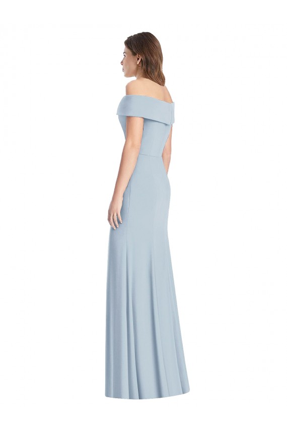 Inexpensive Cuffed Off the Shoulder Long Trumpet Prom Dress UK