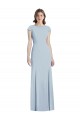 Inexpensive Bateau Neck Cap Sleeves Open Back Trumpet Prom Dress UK