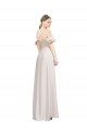 Inexpensive Double Ruffle Flounce Sleeves Crepe Prom Dress with Slit UK