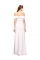 Inexpensive Criss Cross Off the Shoulder Crepe Prom Dress with Side Slit UK
