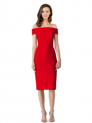 Inexpensive Off the Shoulder Square Neck Cocktail Prom Dress / Homecoming Dress UK