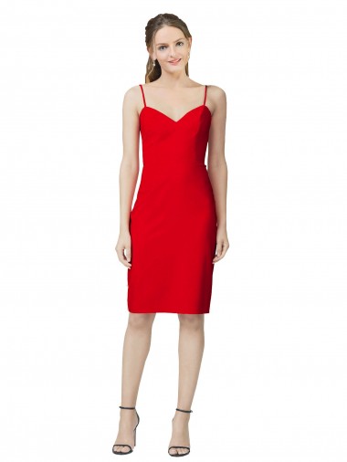Inexpensive Sleeveless Cocktail Length Sweetheart Neckline Crepe Prom Dress / Homecoming Dress UK
