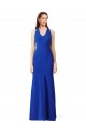 Inexpensive Halter V-Neck Long A-Line Crepe Prom Dress UK