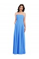 Inexpensive Strapless Pleated Skirt Crepe Prom Dress with Pockets UK