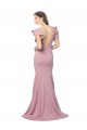 Inexpensive Flutter Sleeves Low V-Back High Round Neck Crepe Prom Dress UK