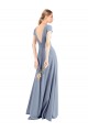 Inexpensive Plunging V-Neck Cap Sleeves Stretch Crepe Prom Dress with Front Slit UK