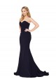 Inexpensive Sweetheart High Neck Sweep Train Sleeveless Crepe Prom Dress UK