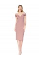 Inexpensive Knee Length Off the Shoulder Sweetheart Crepe Cocktail Prom Dress / Homecoming Dress UK