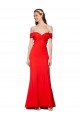 Inexpensive Cross Front and Back Bardot Sleeveless Crepe Maxi Prom Dress UK