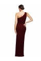 Inexpensive One Shoulder Sheath Crepe Prom Dress with High Side Split UK