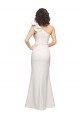 Inexpensive One Shoulder Long Full Length Crepe Prom Dress with Ruffles and Side Split UK