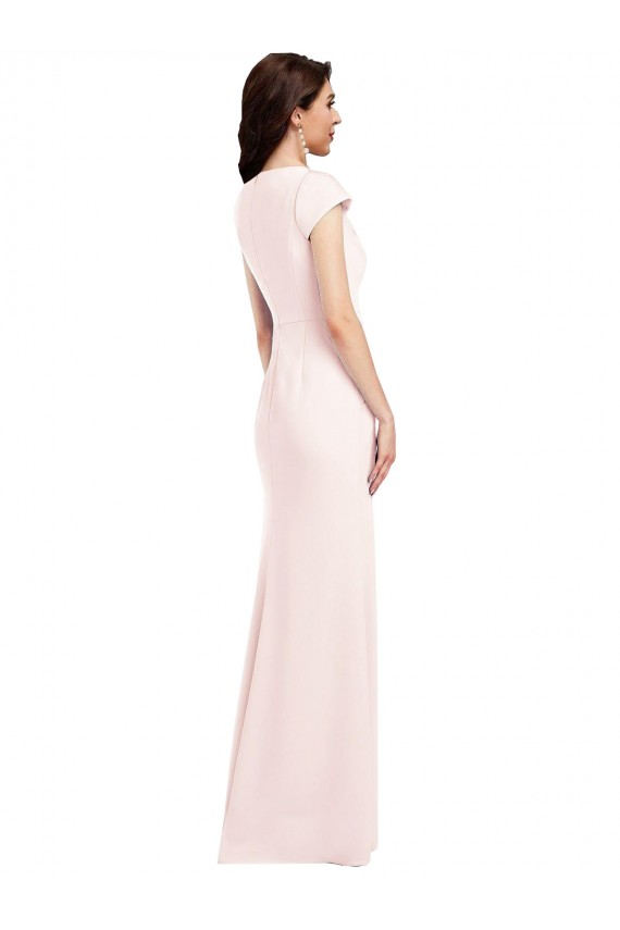 Inexpensive Cap Sleeve A-Line Crepe Prom Dress with Pockets UK