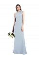 Inexpensive Halter Bow Neck Open Back Soft Full Length Trumpet Prom Dress UK