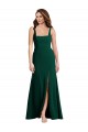 Inexpensive Square Neck Trumpet Maxi Prom Dress with Front Slit UK