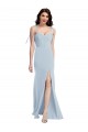 Inexpensive Bustier Style Crepe Prom Dress with Bow Straps UK