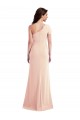 Inexpensive One Shoulder Cap Sleeves Trumpet Crepe Prom Dress with Front Slit UK