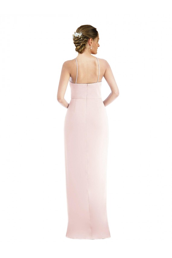 Inexpensive Halter Draped Tulip Skirt Maxi Prom Dress UK